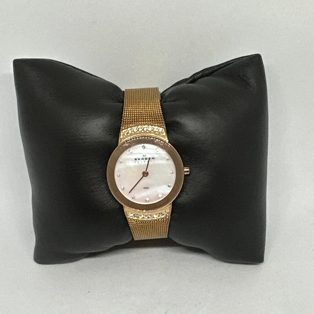 Skagen 812SRR Women's Gold Stainless Steel Mesh Analog Dial Quartz Watch HME712